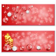 Christmas card with balls and candles
