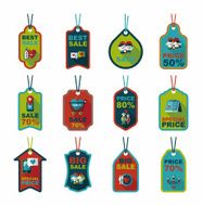 Valentine&#039;s Day tag banner flat design background set eps10