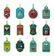 Valentine&#039;s Day tag banner flat design background set eps10 N2