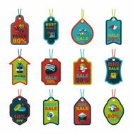 Valentine&#039;s Day tag banner flat design background set eps10 N4