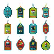 Valentine&#039;s Day tag banner flat design background set eps10 N5