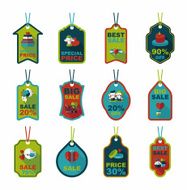Valentine&#039;s Day tag banner flat design background set eps10 N6