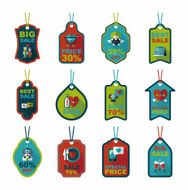 Valentine&#039;s Day tag banner flat design background set eps10 N7