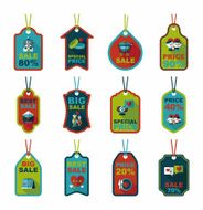 Valentine&#039;s Day tag banner flat design background set eps10 N9