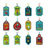 Valentine&#039;s Day tag banner flat design background set eps10 N10