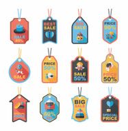Valentine&#039;s Day tag banner flat design background set eps10 N13