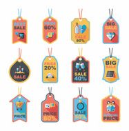 Valentine&#039;s Day tag banner flat design background set eps10 N14