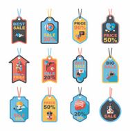 Valentine&#039;s Day tag banner flat design background set eps10 N15