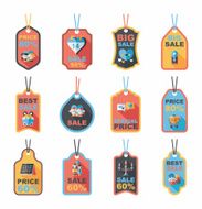 Valentine&#039;s Day tag banner flat design background set eps10 N16