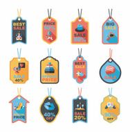 Valentine&#039;s Day tag banner flat design background set eps10 N18