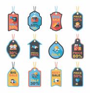 Valentine&#039;s Day tag banner flat design background set eps10 N19