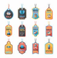 Valentine&#039;s Day tag banner flat design background set eps10 N20