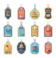 Valentine&#039;s Day tag banner flat design background set eps10 N21