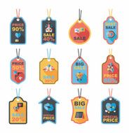 Valentine&#039;s Day tag banner flat design background set eps10 N22
