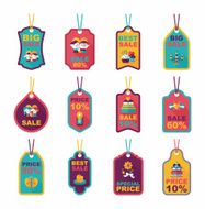 Valentine&#039;s Day tag banner flat design background set eps10 N24