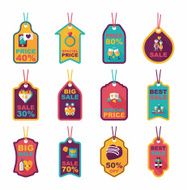 Valentine&#039;s Day tag banner flat design background set eps10 N27