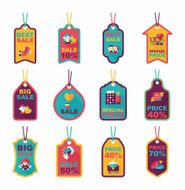 Valentine&#039;s Day tag banner flat design background set eps10 N29
