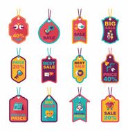Valentine&#039;s Day tag banner flat design background set eps10 N30