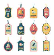 Valentine&#039;s Day tag banner flat design background set eps10 N36