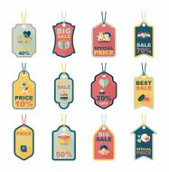 Valentine&#039;s Day tag banner flat design background set eps10 N37