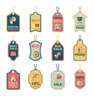Valentine&#039;s Day tag banner flat design background set eps10 N38