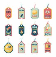 Valentine&#039;s Day tag banner flat design background set eps10 N39