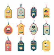 Valentine&#039;s Day tag banner flat design background set eps10 N40