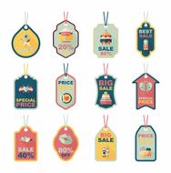 Valentine's Day tag banner flat design background set eps10 N42