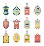 Valentine's Day tag banner flat design background set eps10 N46