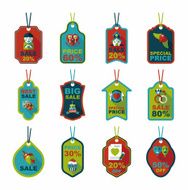 Valentine's Day tag banner flat design background set eps10 N47