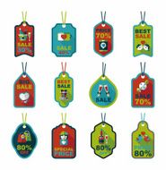 Valentine's Day tag banner flat design background set eps10 N49