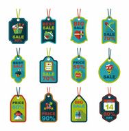 Valentine's Day tag banner flat design background set eps10 N50