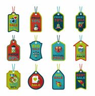 Valentine's Day tag banner flat design background set eps10 N55