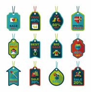 Valentine's Day tag banner flat design background set eps10 N58