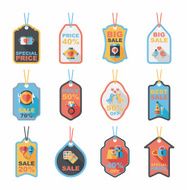 Valentine's Day tag banner flat design background set eps10 N61