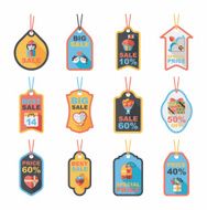 Valentine's Day tag banner flat design background set eps10 N62