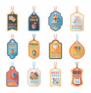 Valentine's Day tag banner flat design background set eps10 N65
