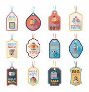 Valentine's Day tag banner flat design background set eps10 N69