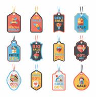 Valentine's Day tag banner flat design background set eps10 N70