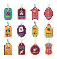 Valentine's Day tag banner flat design background set eps10 N72
