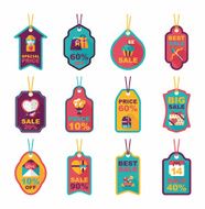 Valentine's Day tag banner flat design background set eps10 N74