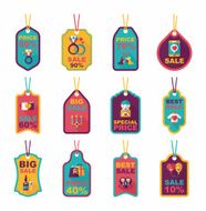 Valentine's Day tag banner flat design background set eps10 N75