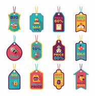 Valentine's Day tag banner flat design background set eps10 N76
