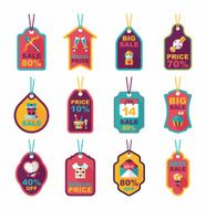 Valentine's Day tag banner flat design background set eps10 N77