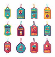 Valentine's Day tag banner flat design background set eps10 N79