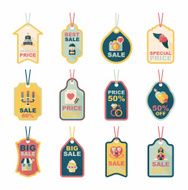 Valentine's Day tag banner flat design background set eps10 N83