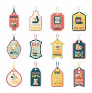 Valentine's Day tag banner flat design background set eps10 N84