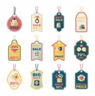 Valentine's Day tag banner flat design background set eps10 N86