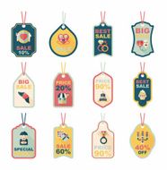 Valentine's Day tag banner flat design background set eps10 N87