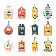 Valentine's Day tag banner flat design background set eps10 N89